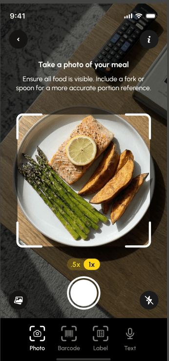Synopsis food logging screen